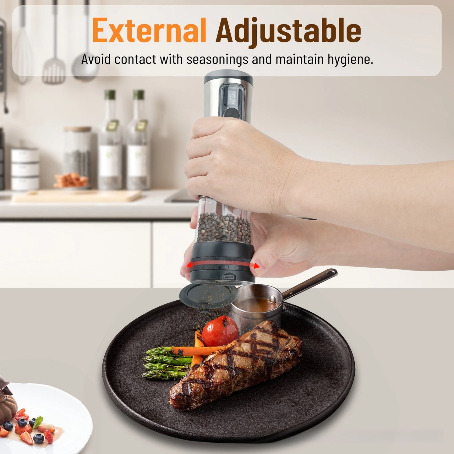 Rechargeable Electric Salt & Pepper Grinder Set