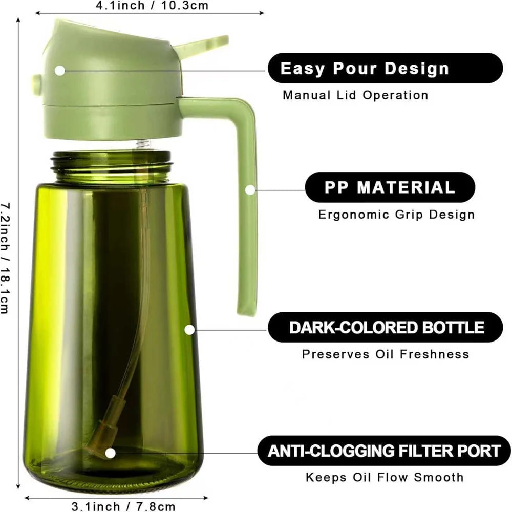 Olive Oil 2-in-1 Oil Sprayer & Dispenser Bottle