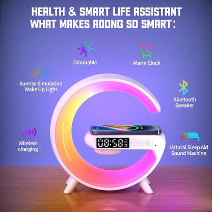 RGB Wireless Charging Station with Speaker | Aesthetic Bedside Essential