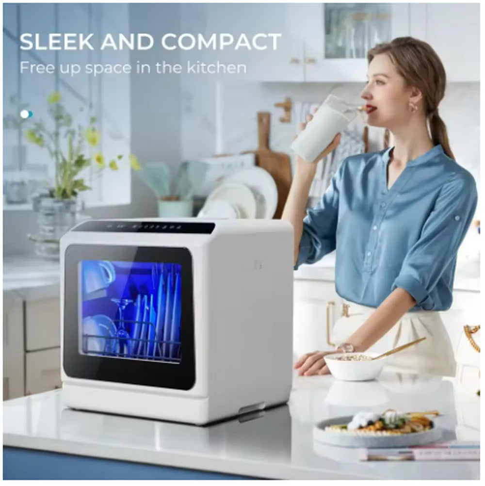 Portable Countertop Mini Dishwasher – 5L Built-In Tank, No Installation Needed
