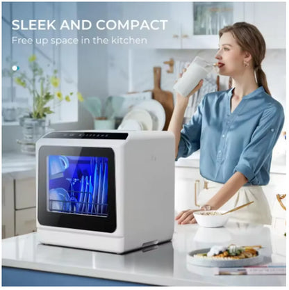 Portable Countertop Mini Dishwasher – 5L Built-In Tank, No Installation Needed
