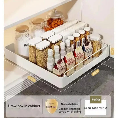 Pull-Out Metal Kitchen Drawer Organizer | Spice & Cabinet Rack