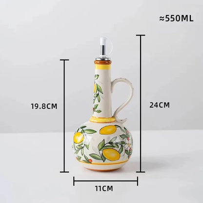 BPA-Free Ceramic Olive Oil & Vinegar Bottle – Stylish Kitchen Dispenser
