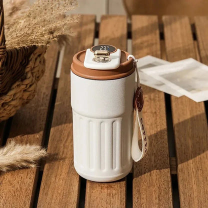 Stainless Steel Smart Insulated Cup – Car Mount & Temperature Display